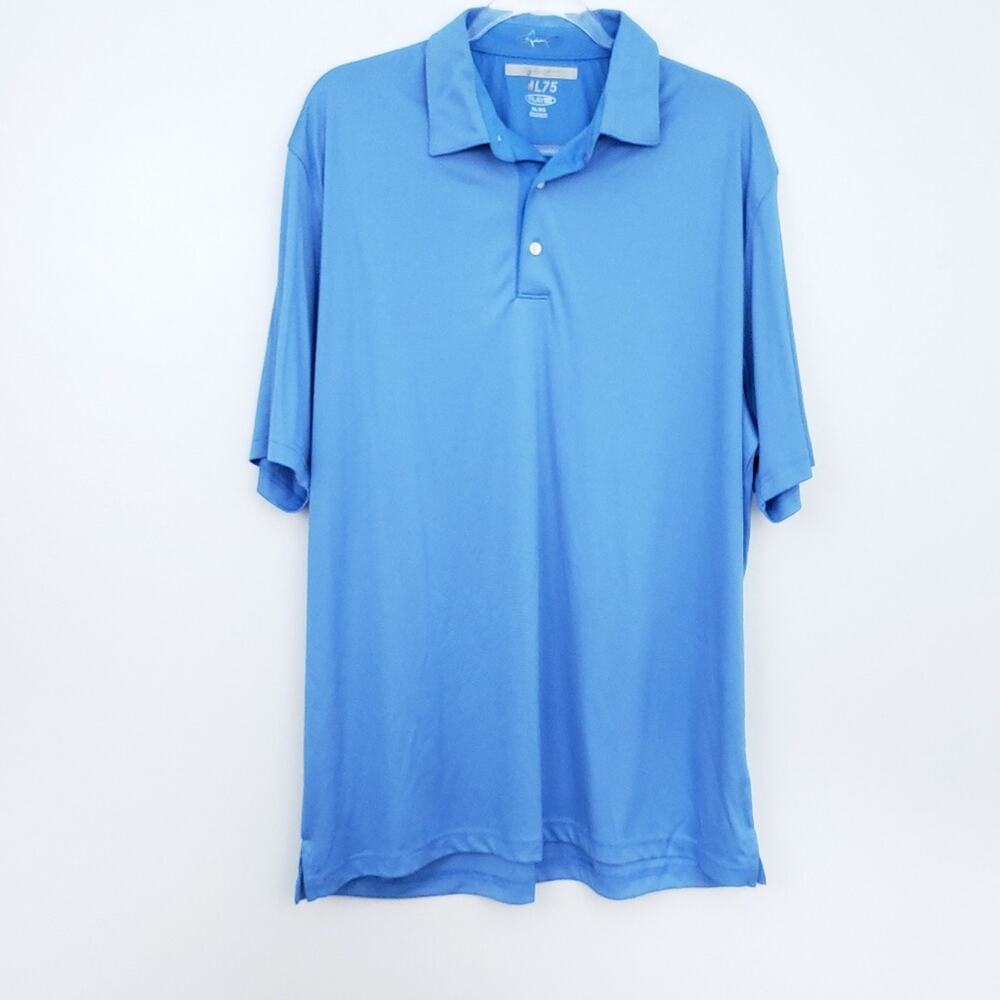Greg Norman ML75 PlayDry Golf Polo SHIRT Blue XL